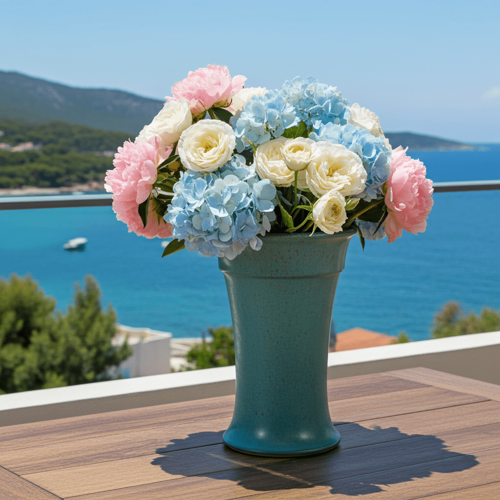 Blumenvase aus Keramik in V Form - BLV 13100 -2 - Blumenvase